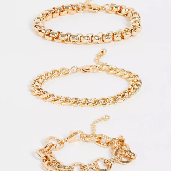 ASOS set of 3 gold bracelets. NWT - Picture 4 of 4